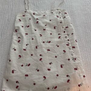 Cherry Print White Dress